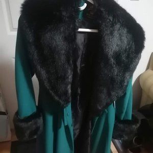 Hell Bunny teal and black coat size L